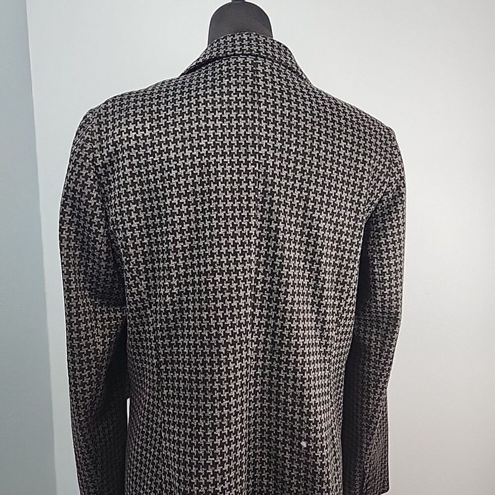 Vince Camuto Gray Black Houndstooth One Button Knit Jacket Blazer Sz 12 - Picture 8 of 11